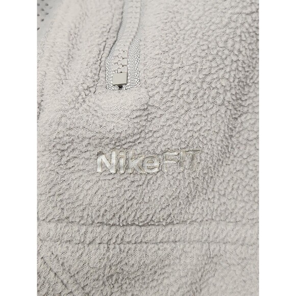 Vintage Nike Sweatshirt Mens L Gray Fleece 1/4 Zip Therma-Fit Mock Neck Pullover - Picture 6 of 9